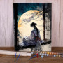 Peinture par Numéro - Geisha à la Fenêtre sous la Lune - Tableau Numéroté