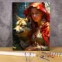 Peinture par Numéro Chaperon Rouge et Loup | Tableau Numéroté Fantastique