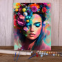 Peinture par Numéro Portrait Floral Enchanteur | Tableau Numéroté Magique