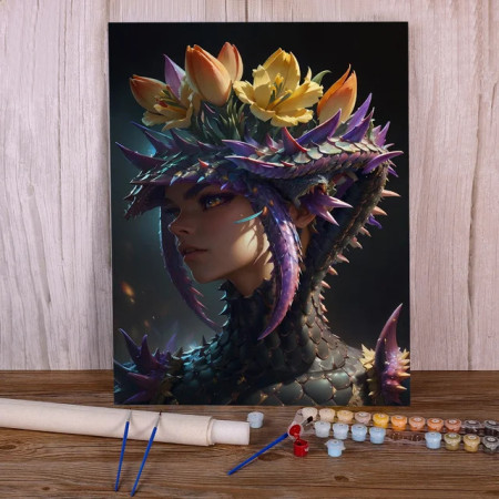 Peinture par Numéro Reine des Dragons | Tableau Numéroté Fantasy