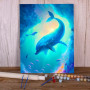 Peinture par Numéros Dauphins Océan Fantastique Toile Artistique