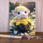 Peinture par Numéros Axolotl Printanier Créature Fantastique Couronne Fleurs