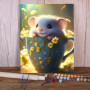 Peinture par Numéros Mignon Rongeur Printanier Petit Animal dans Bouquet Fleurs