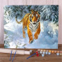 Peinture Numéros Tigre Neige Majesté Hivernale Marche Puissante