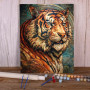 Peinture Numéros Tigre Féroce Portrait Expressif Majesté Sauvage