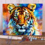 Peinture Numéros Tigre Majestueux Portrait Vibrant Explosif Couleurs Vives