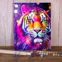 Tigre Pop Art Peinture Numéros Portrait Félin Néon Explosif Coloré