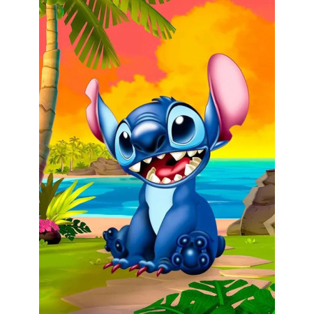 Peinture par numéro Disney Stitch - Le Gremlin Bleu Hawaïen