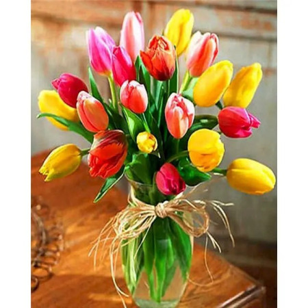 Peinture par Numéro Bouquet de Tulipes | Cadeau Créatif et Original