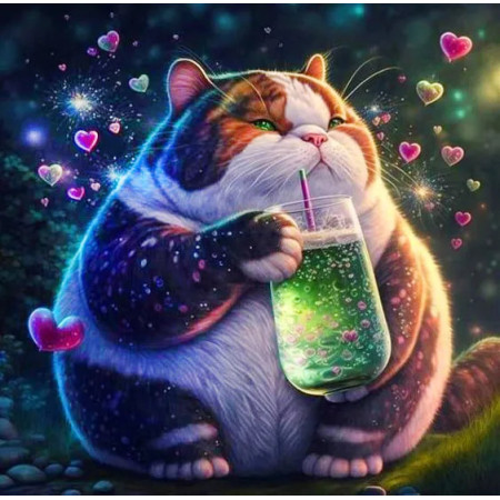 💚 Peinture Numéro Chat Magique - Tableau Félin Enchanté