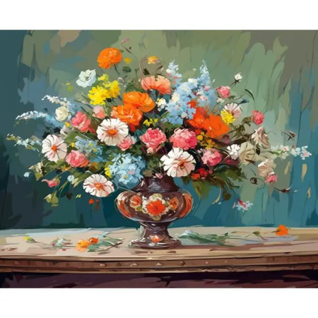 Peinture Numéro Bouquet Majestueux - Tableau Floral Enchanteur