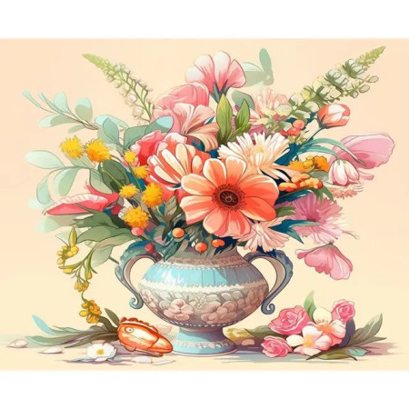 Peinture Numéro Douceur Florale - Tableau Bouquet Vintage