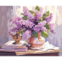 Peinture Numéro Lilas Enchanteur - Tableau Bouquet Printanier