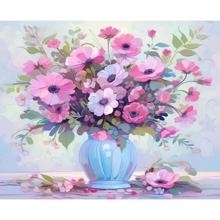 Peinture Numéro Bouquet Délicat - Tableau Fleurs Douceur