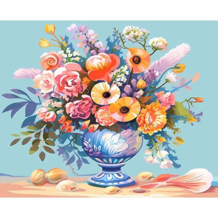 Peinture Numéro Florilège Enchanteur - Tableau Fleurs Multicolore