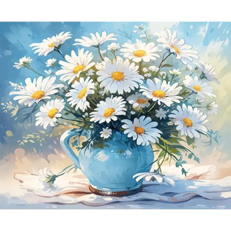 Peinture Numéro Bouquet de Marguerites - Tableau Fleurs Lumineux