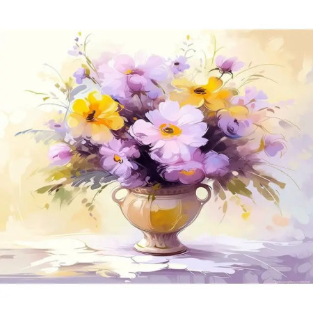 Peinture Numéro Bouquet Douceur Lumineuse - Tableau Fleurs Onirique