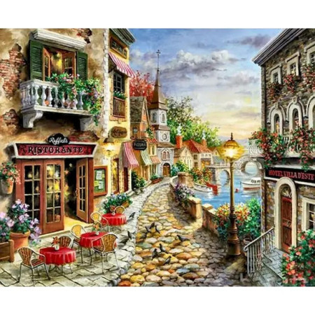 Peinture par Numéros "Ruelle Charmante en Italie"