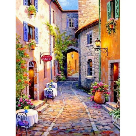 Peinture par Numéros "Ruelle Fleurie du Sud de la France"