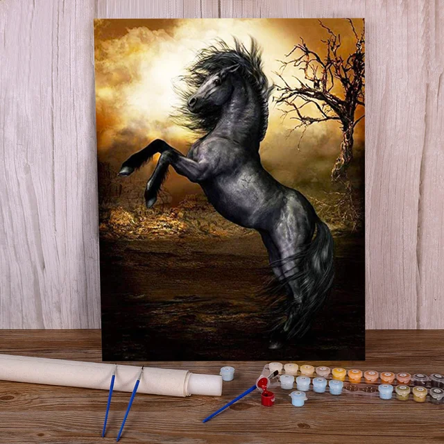 Peinture par Numéros Cheval Cabré Mystique Apocalyptique