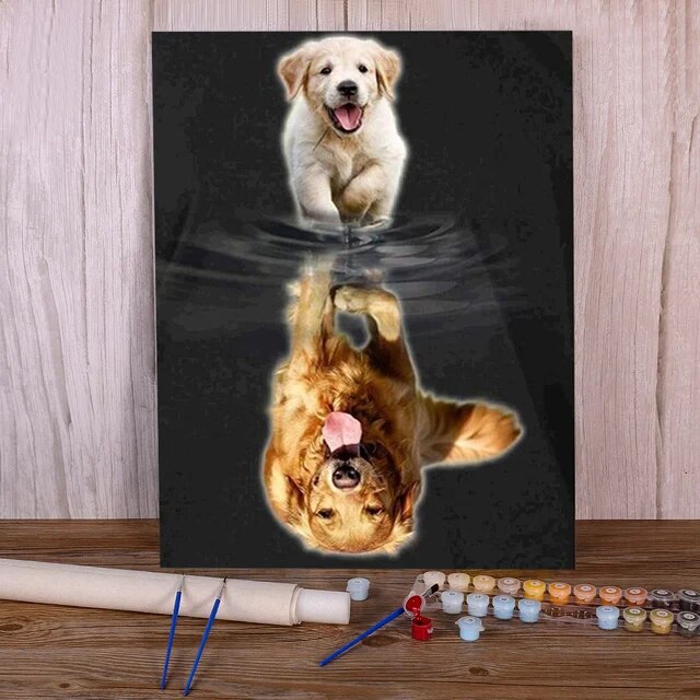 peinture par numéro chien Teddy