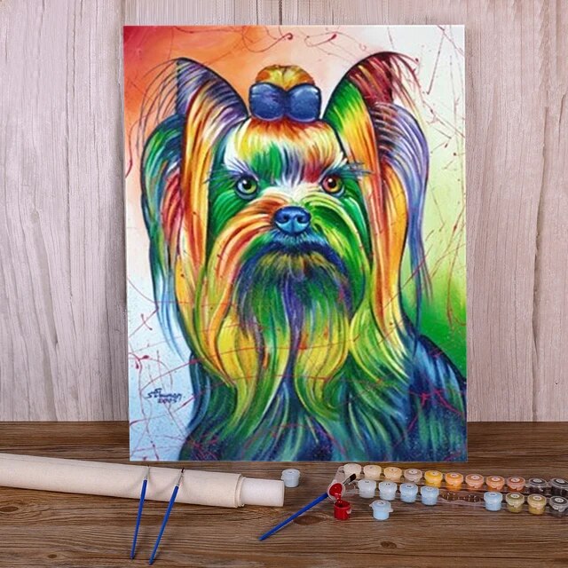 peinture par numéro chien rex