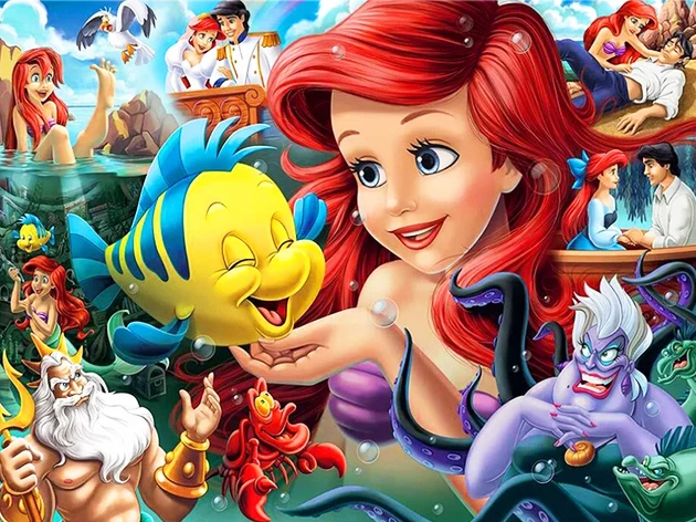 Kit Peinture Numéro La Petite Sirène, Ariel et Personnages Disney