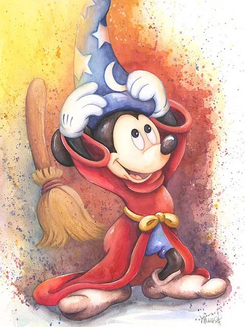 Peinture par Numéro Disney Mickey Sorcier Apprenti Acrylique