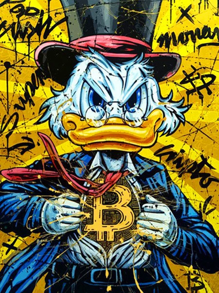 Peinture par Numéro Pop Art Bitcoin - Canard Rebelle Street Art