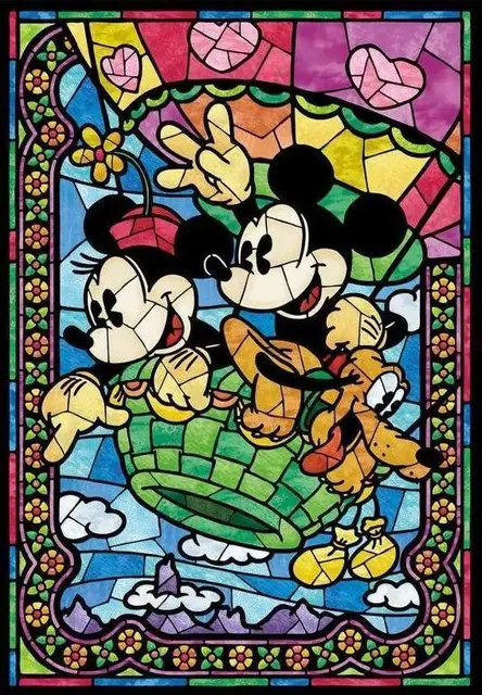 Peinture par numéro Disney Mickey & Friends - Vitrail Festif Multicolore