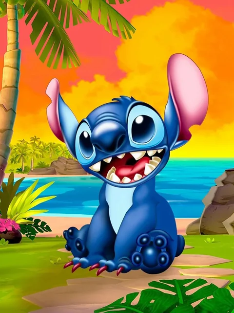 Peinture par numéro Disney Stitch - Le Gremlin Bleu Hawaïen