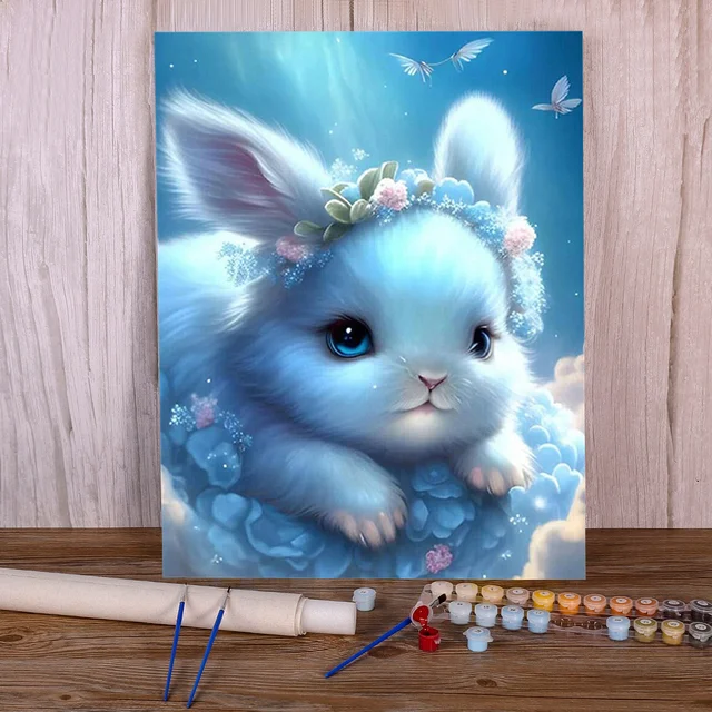 Peinture par Numéro - Lapin Féerique dans les Nuages