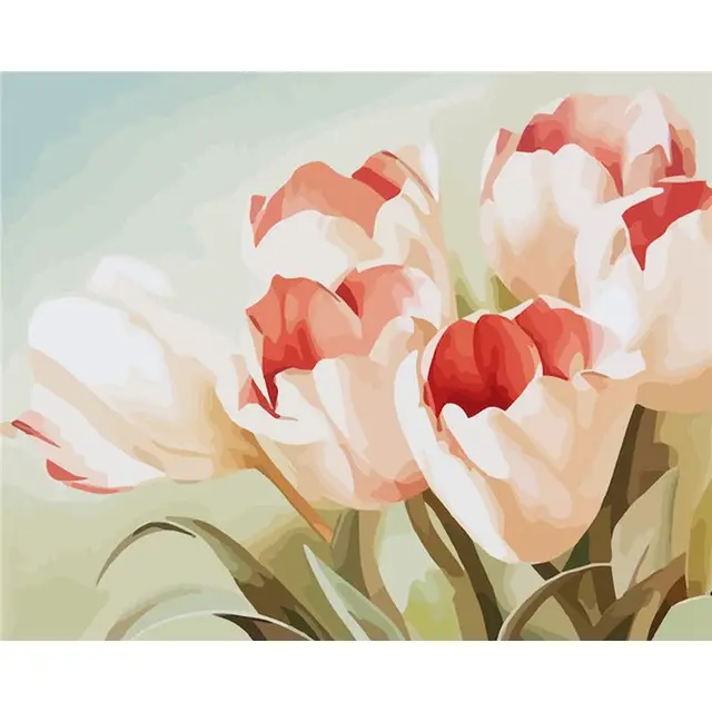 peinture par numéro Tulipes Impressionnistes