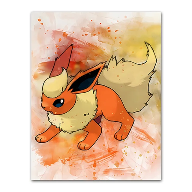 Peinture par Numéros Pokémon - Goupix Déferlante Enflammée